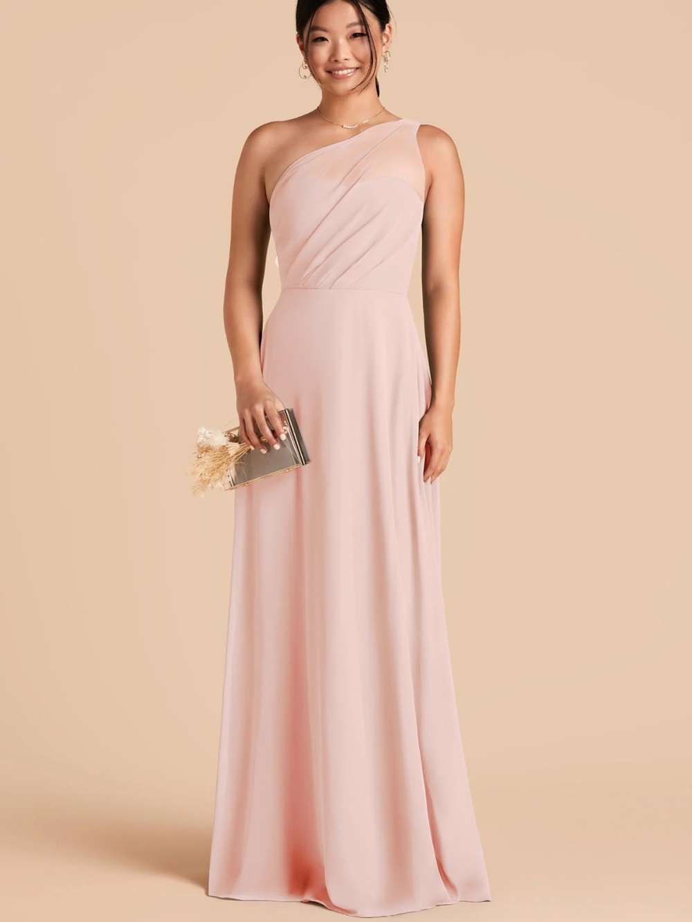 Birdy Grey One-Shoulder Blush Pink Gown